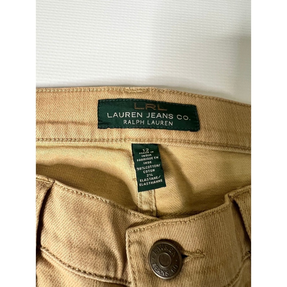 Brand New with Tags Lauren Ralph Lauren Tan Straight Leg Pants Sand Wash Size 12 - Picture 6 of 10